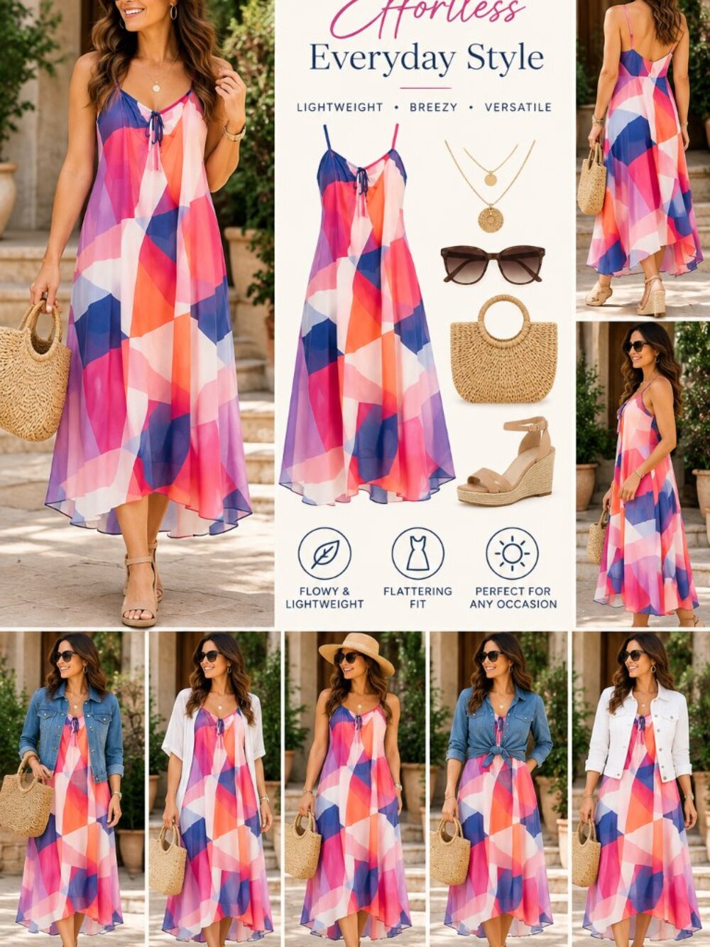 6th & Lane Abstract Print Maxi Dress – Size 12 – Like New
